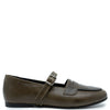 Blublonc Khaki Penny Mary Jane-Tassel Children Shoes