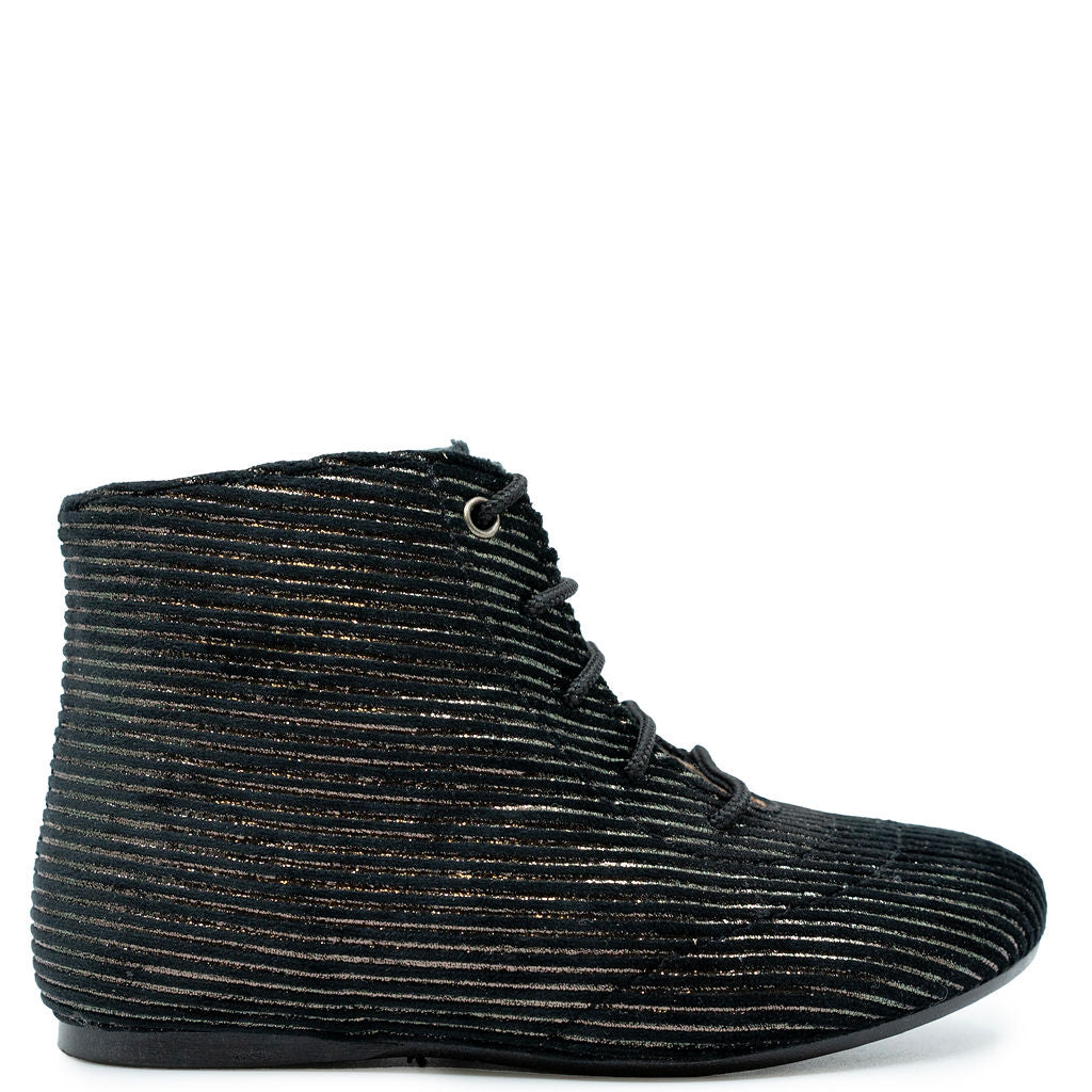Papanatas Black Striped Bootie-Tassel Children Shoes