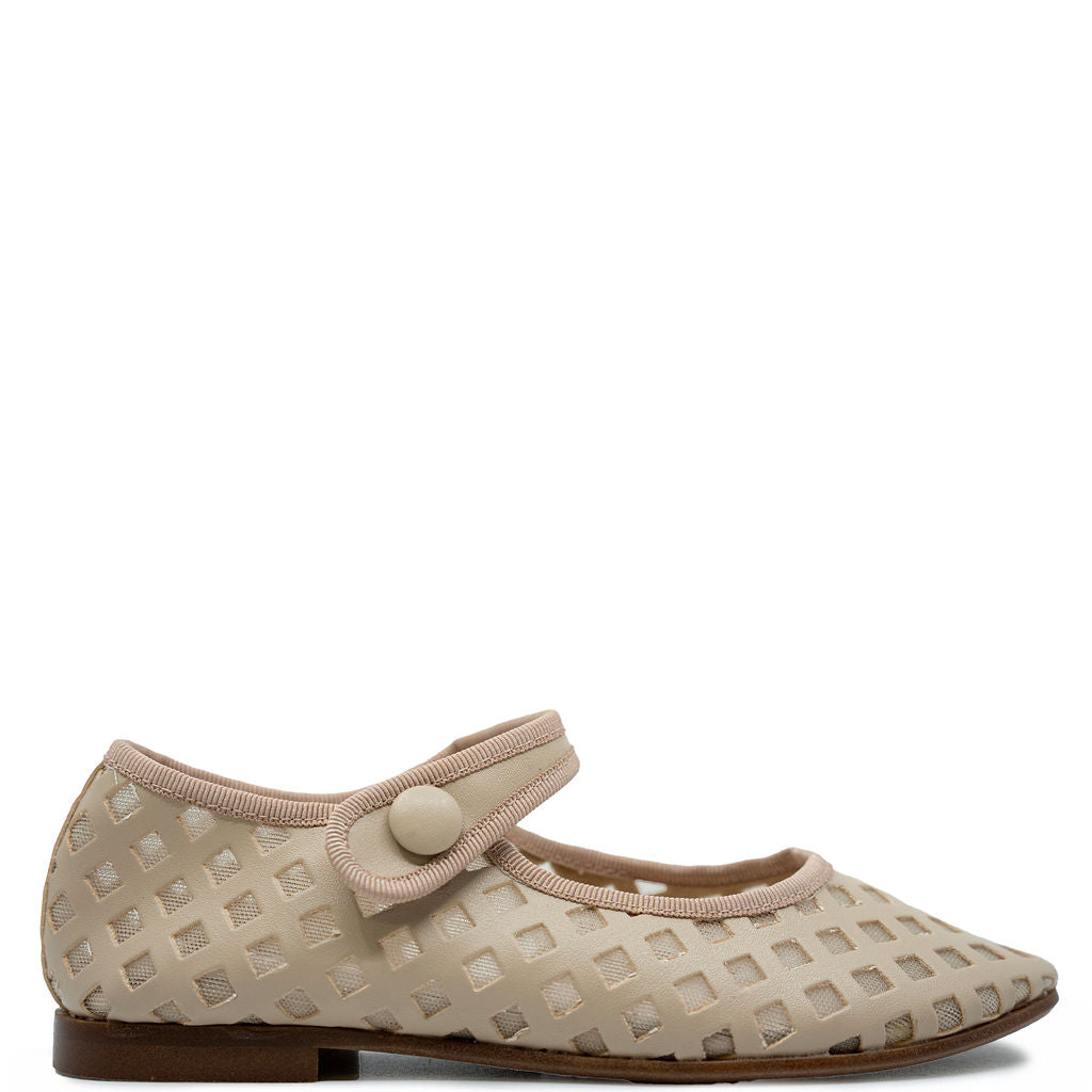 Beberlis Nude Basket Mary Jane-Tassel Children Shoes