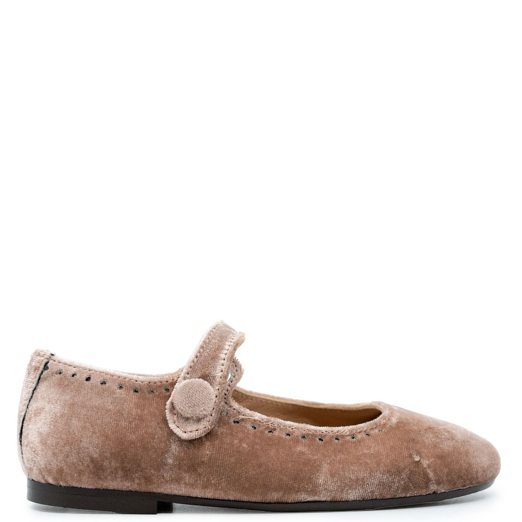 Papanatas Ice Pink Velvet Mary Jane-Tassel Children Shoes