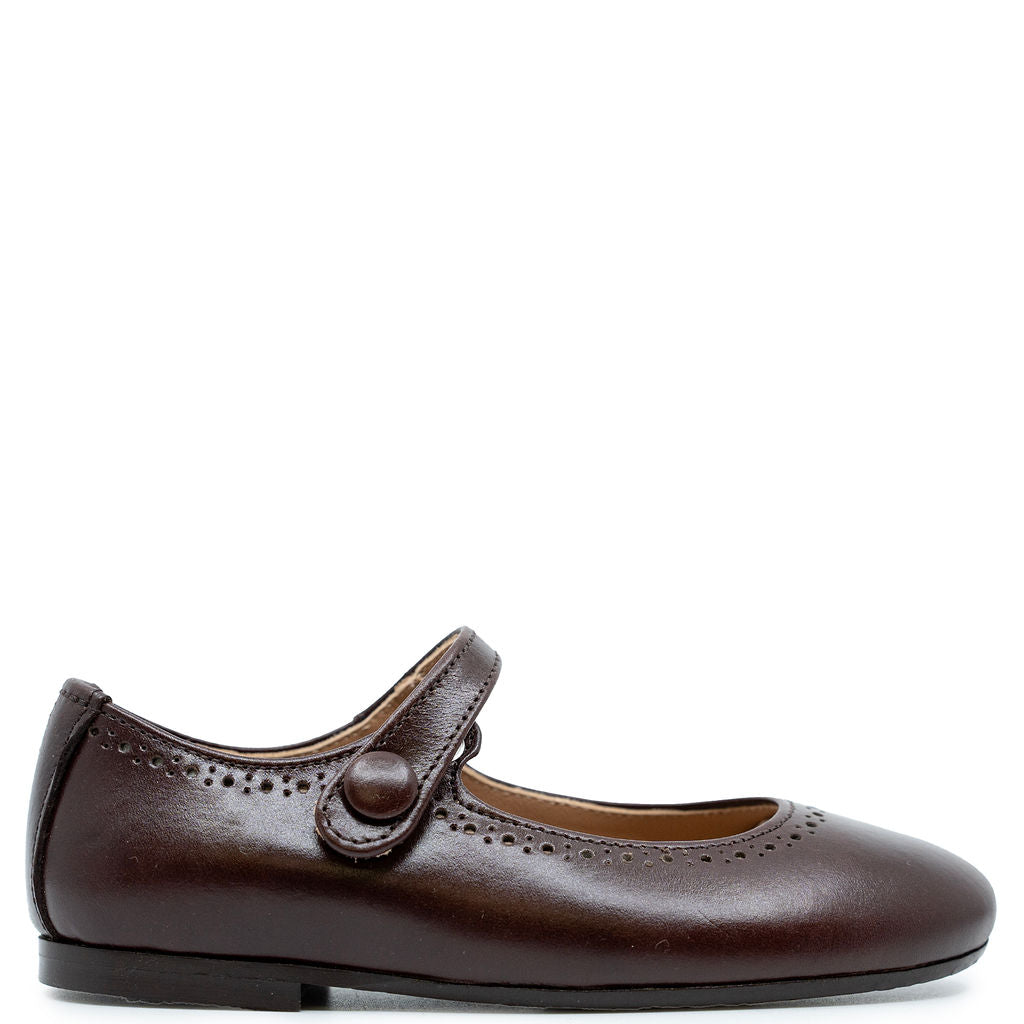 Papanatas Dark Brown Mary Jane-Tassel Children Shoes