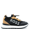 Hugo Boss Black and Brown Sock Sneaker-Tassel Children Shoes