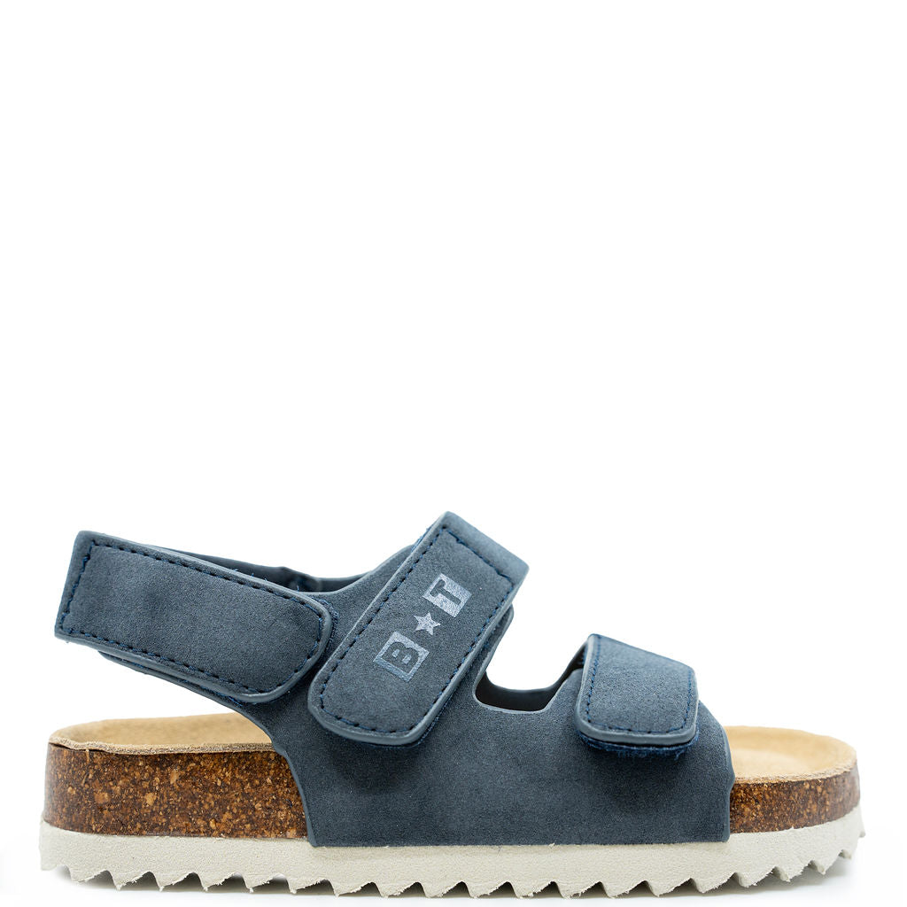 Bonton Navy Nubuck Velcro Sandal-Tassel Children Shoes