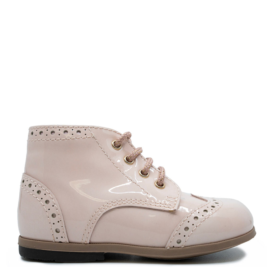 Beberlis Wingtip Pink Patent Bootie-Tassel Children Shoes