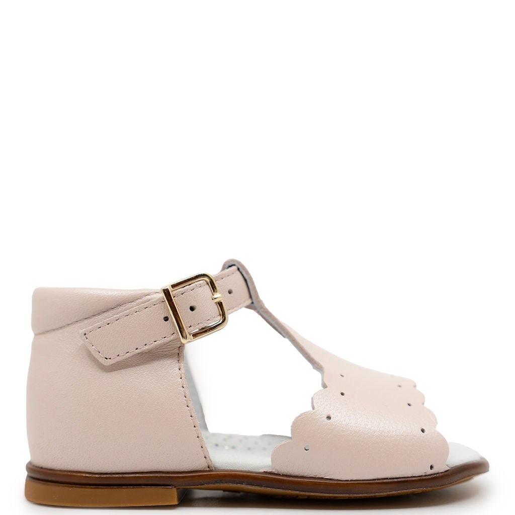 Beberlis Light Pink Scalloped Baby Sandal-Tassel Children Shoes