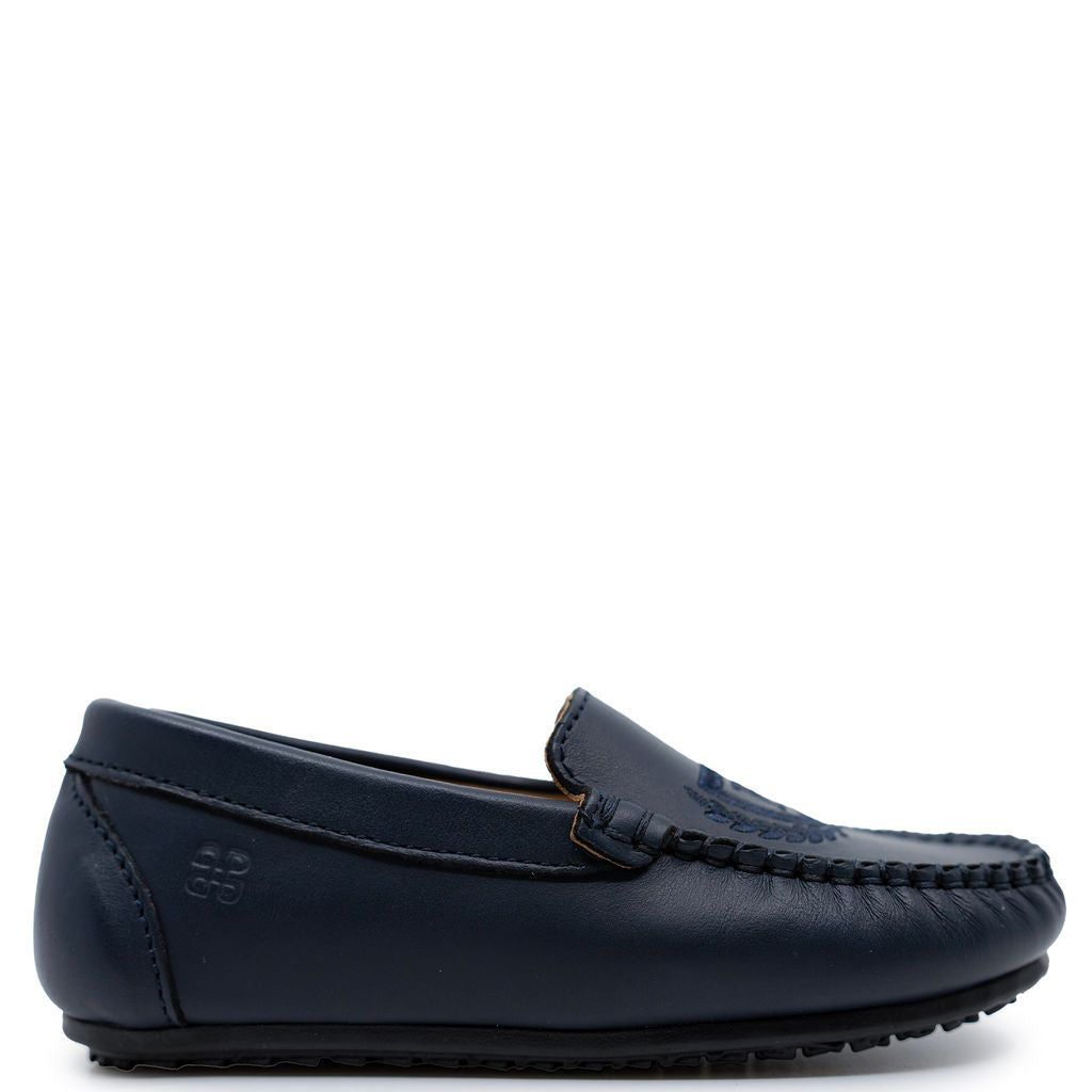 Porte Navy Crest Loafer-Tassel Children Shoes