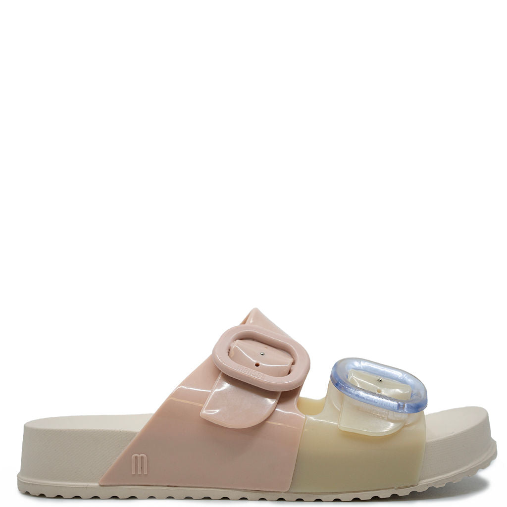 Mini Melissa Pink and Cream Jelly Slide-Tassel Children Shoes