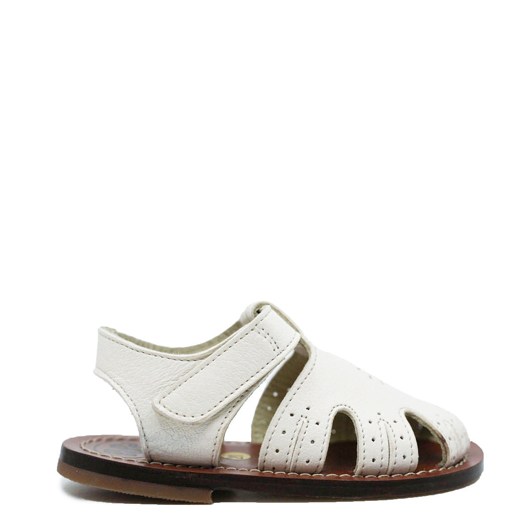 Pepe White Vintage Velcro Baby Sandal-Tassel Children Shoes