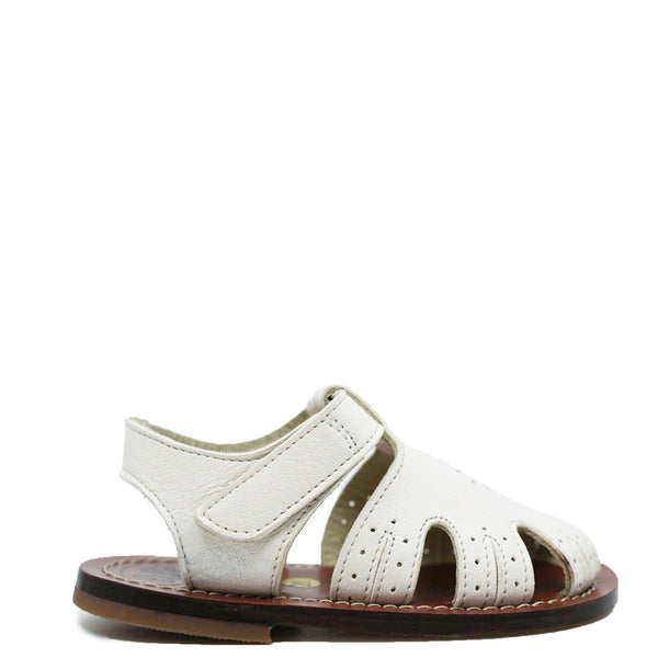 Pepe White Vintage Velcro Baby Sandal - Tassel Children Shoes