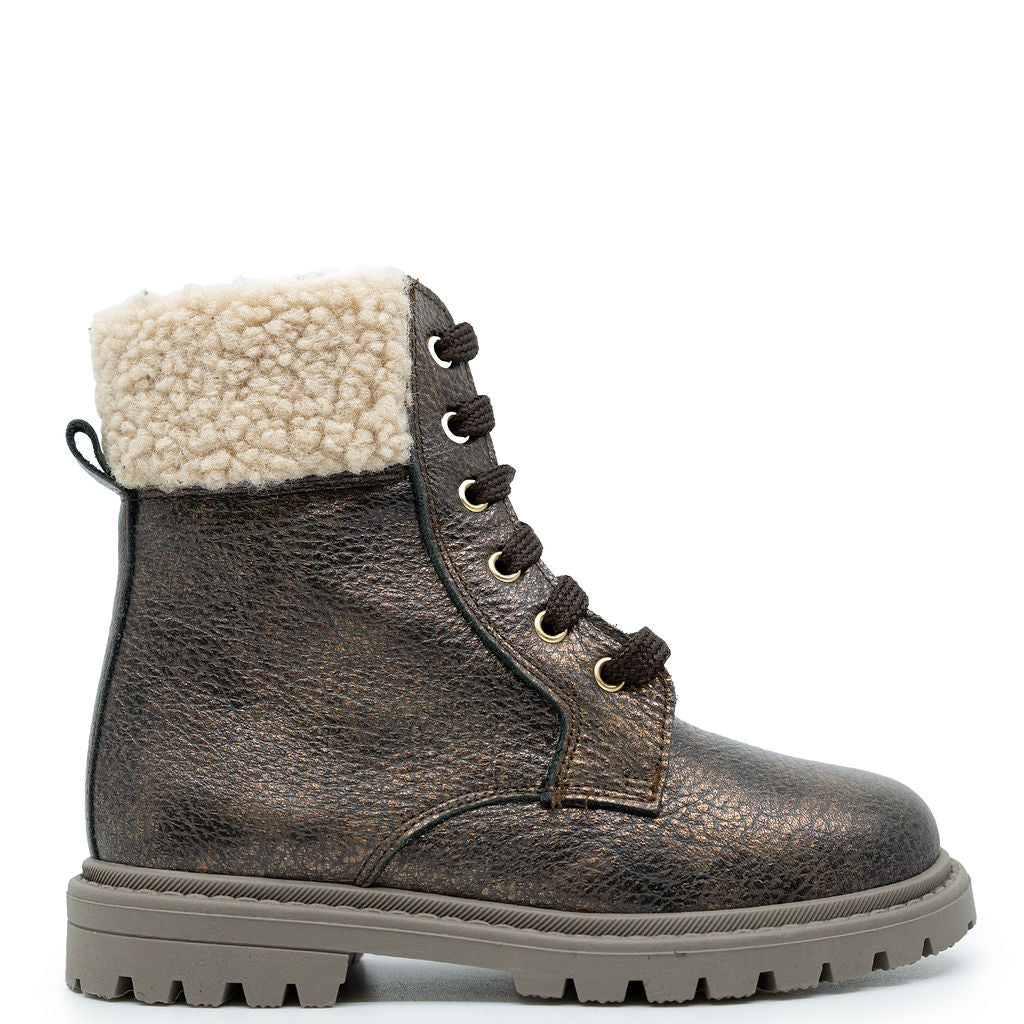 Andanines Bronze Shearling Boot-Tassel Children Shoes