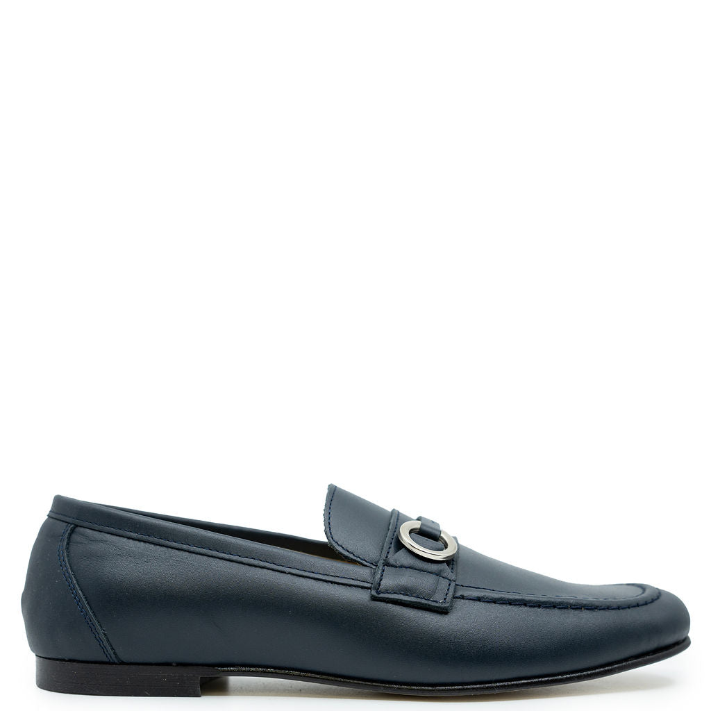 Spain+Co Navy Leather Ring Dress Shoe-Tassel Children Shoes
