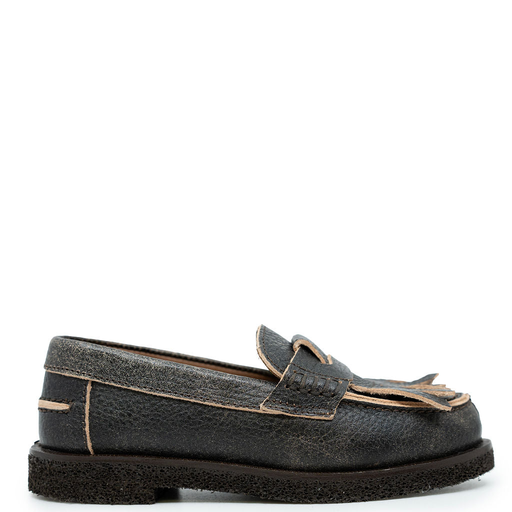 Pepe Marrone Leather Penny Loafer-Tassel Children Shoes