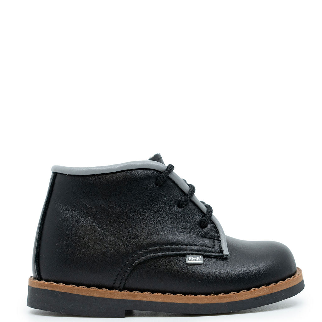 Emel Black and Gray Baby Bootie-Tassel Children Shoes