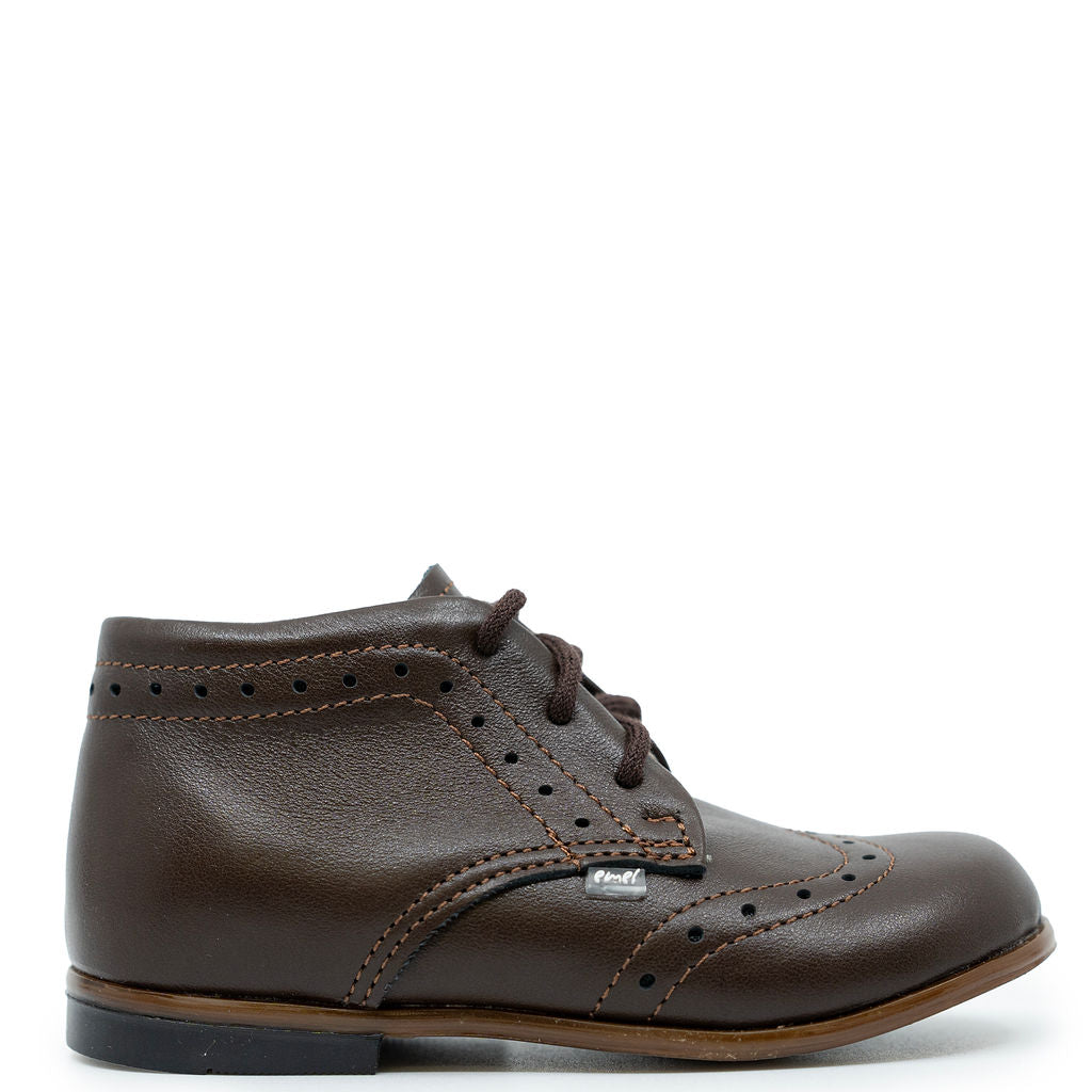 Emel Dark Brown Wingtip Baby Bootie-Tassel Children Shoes