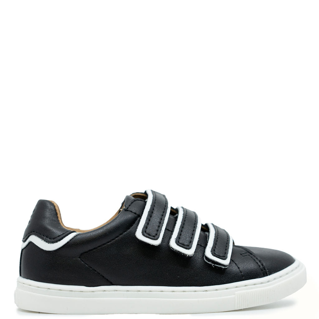 Porte Black and White Velcro Sneaker-Tassel Children Shoes