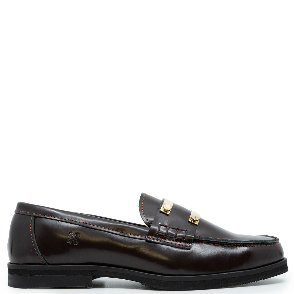 Porte Burgundy Florentic Metal Loafer-Tassel Children Shoes