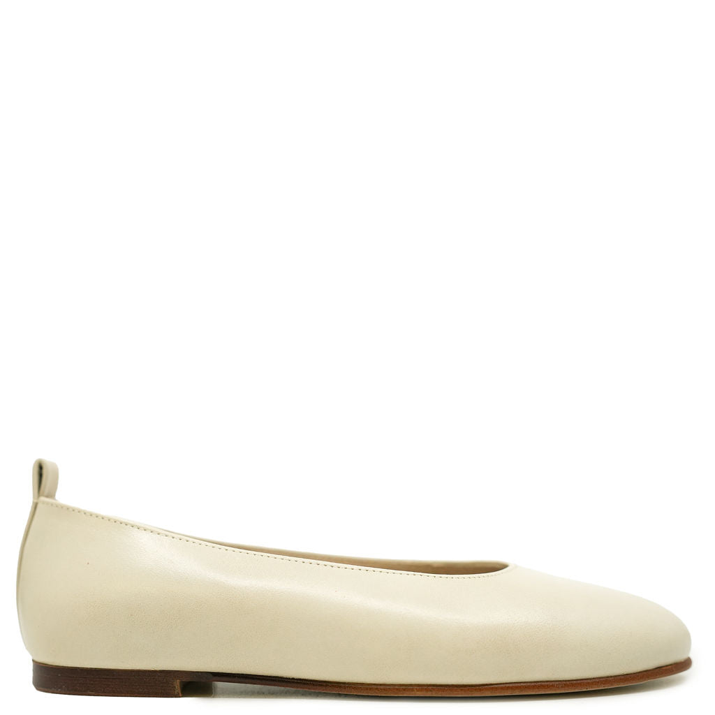 Spain+Co Cream Leather Ballet Flat-Tassel Children Shoes