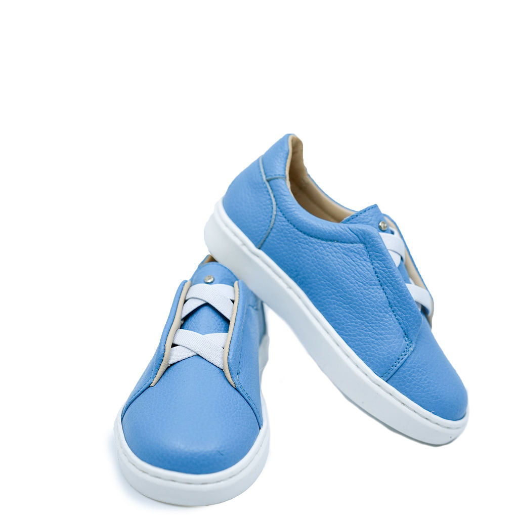 Manuela Pale Blue Elastic Sneaker-Tassel Children Shoes