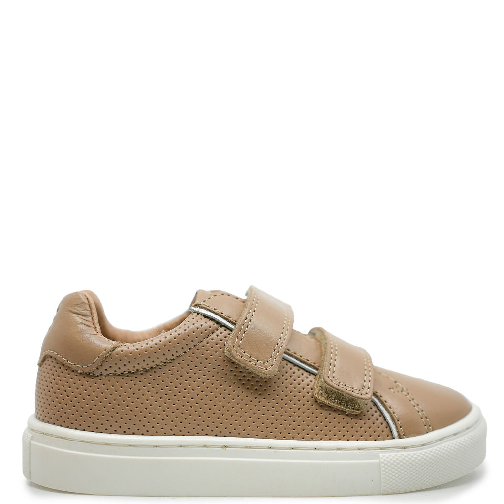 Porte Stone Taupe Velcro Sneaker-Tassel Children Shoes