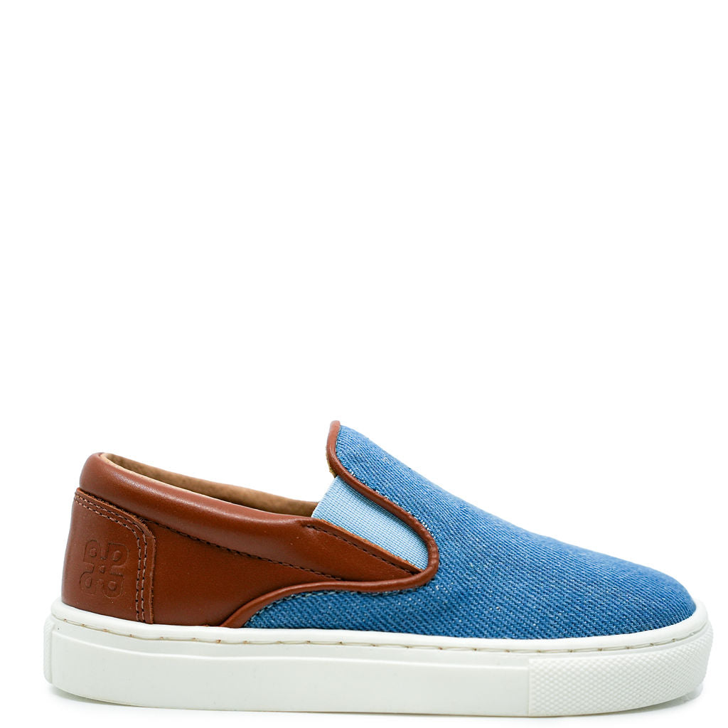 Porte Demin Blue Slip On Sneaker-Tassel Children Shoes