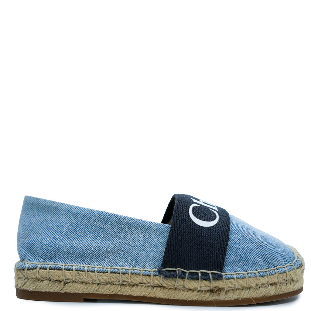 Chloe Denim Blue Espadrille-Tassel Children Shoes
