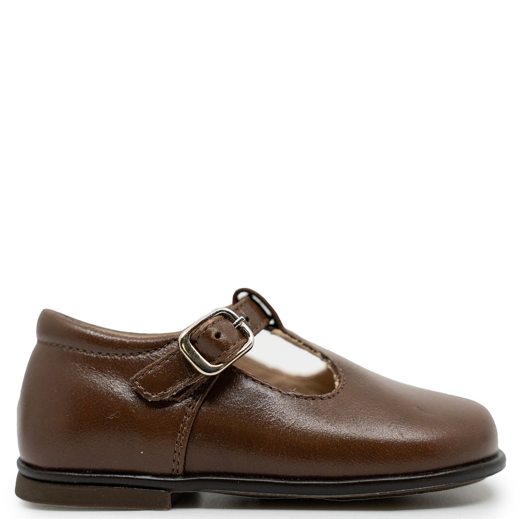 Beberlis Dark Brown Baby T Strap-Tassel Children Shoes