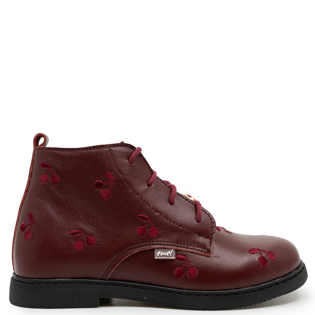 Emel Burgundy Cherry Boot-Tassel Children Shoes