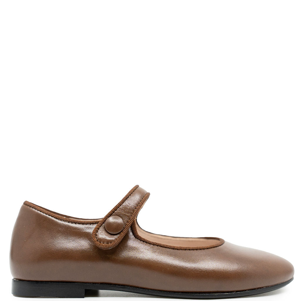 Beberlis Dark Brown Mary Jane-Tassel Children Shoes