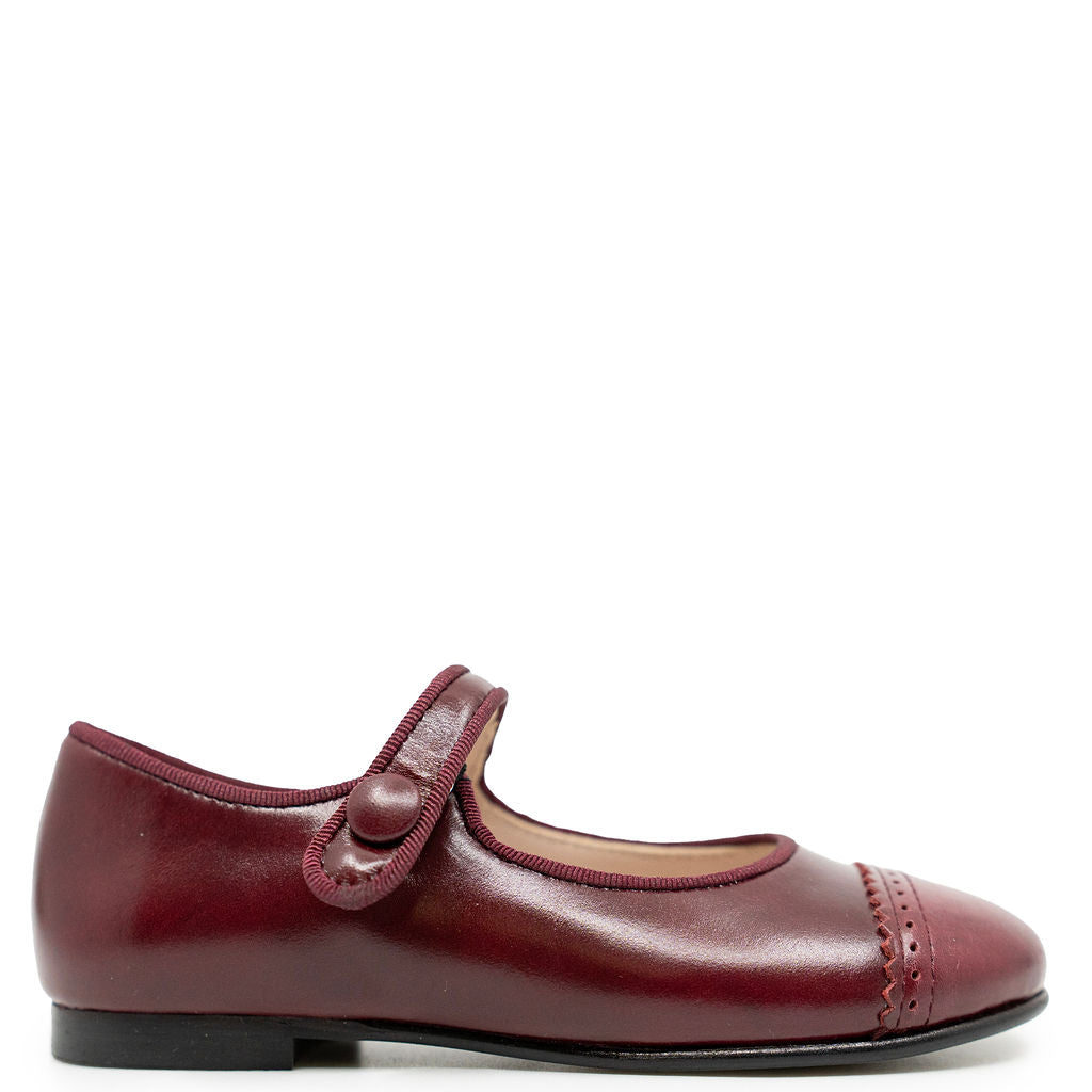 Beberlis Burgundy Perf Captoe Mary Jane-Tassel Children Shoes