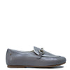 Manuela Gray Leather Buckle Loafer-Tassel Children Shoes