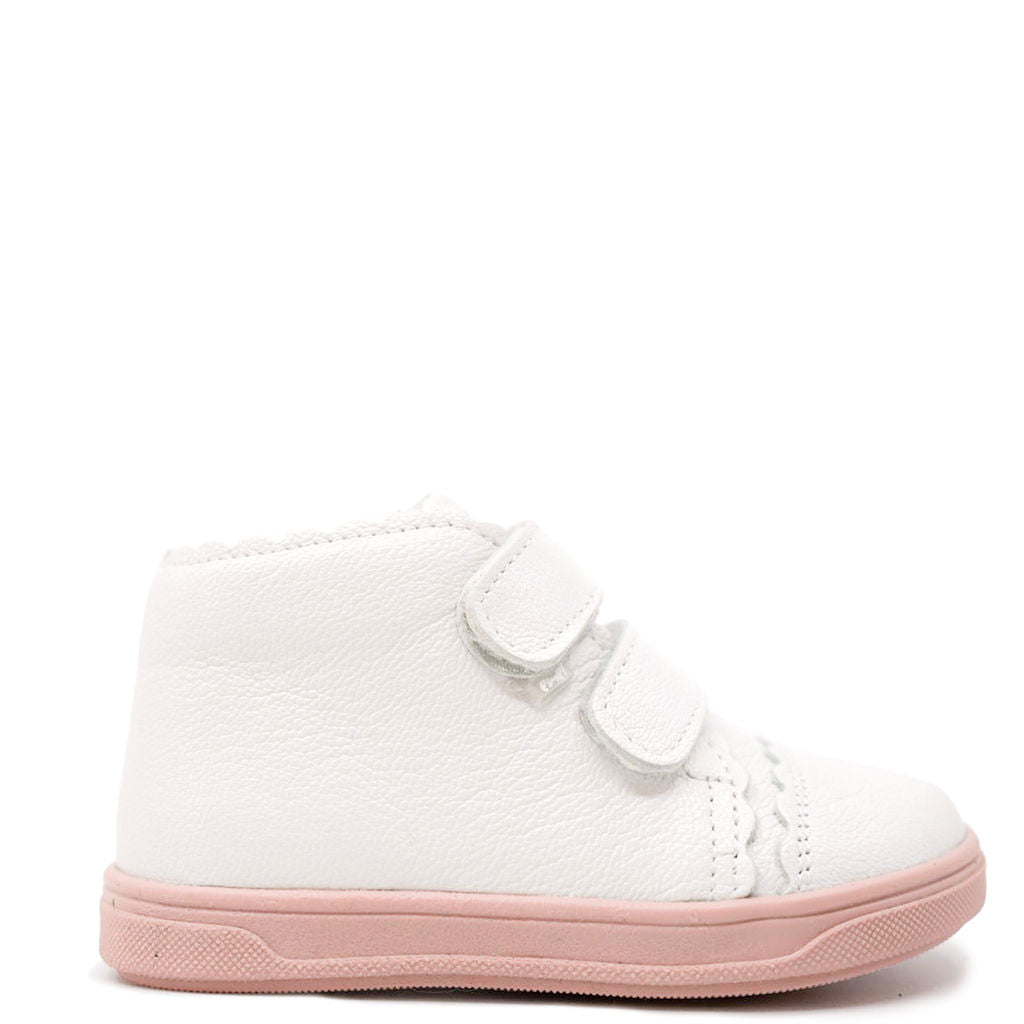 Emel White Scalloped Baby Sneaker-Tassel Children Shoes