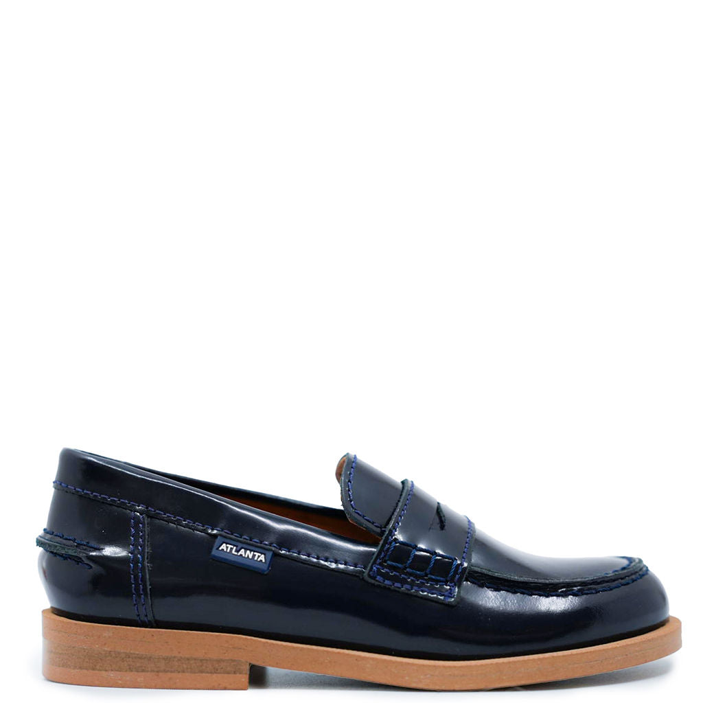 Atlanta Mocassin Navy Florentic Penny Shoe-Tassel Children Shoes