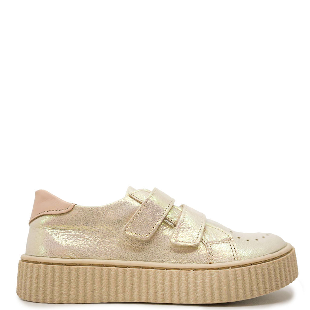 Emel Iridescent Heart Velcro Sneaker-Tassel Children Shoes