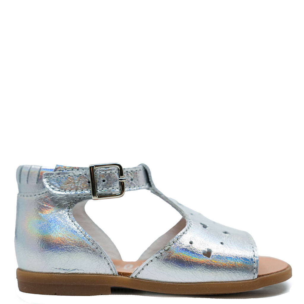 Beberlis Silver Iridescent Baby Sandal-Tassel Children Shoes