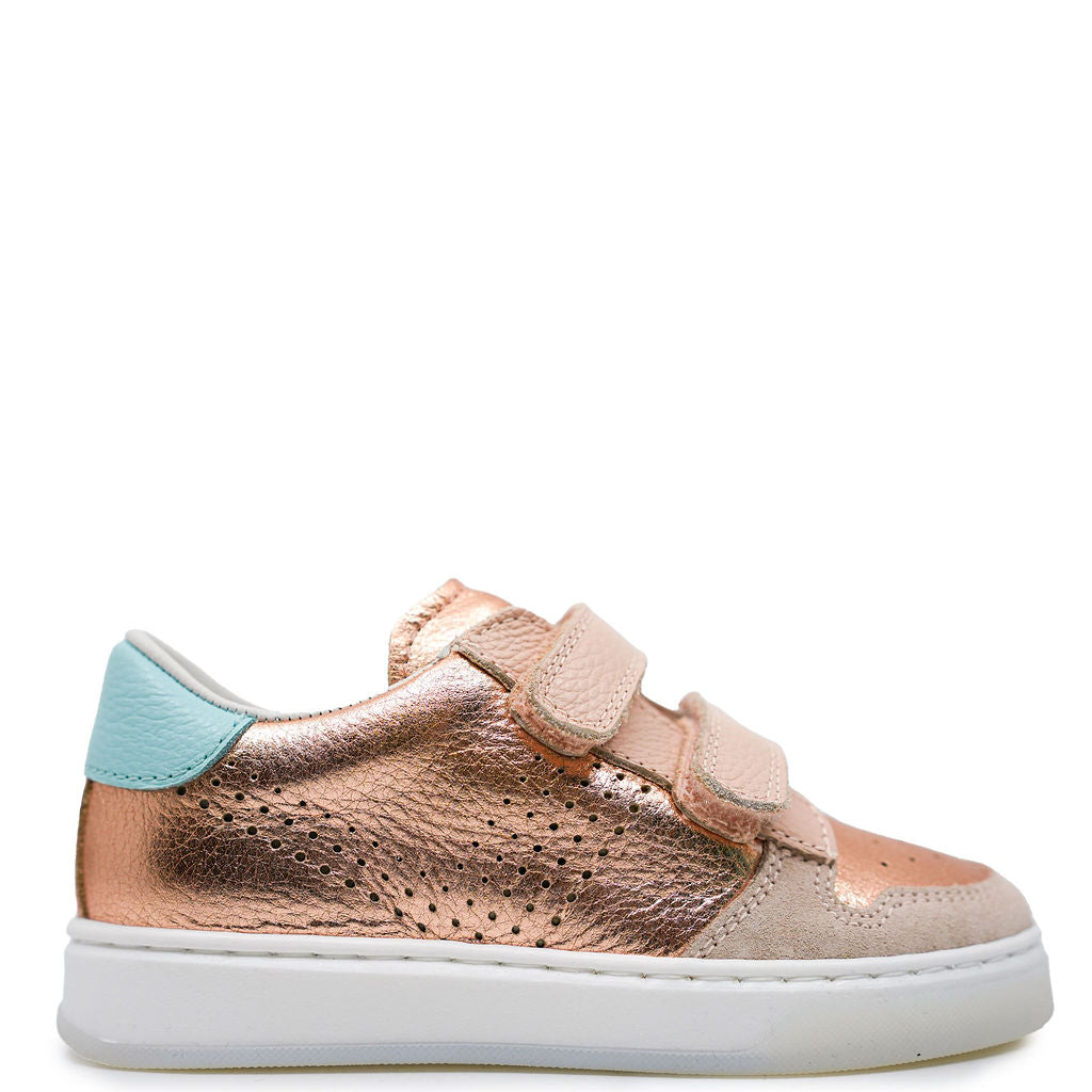 Beberlis Rose Gold Velcro Sneaker-Tassel Children Shoes