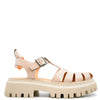 Rondinella Beige Patent Gladiator Chunky Sandal-Tassel Children Shoes