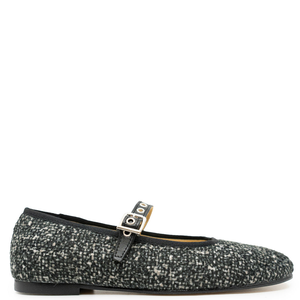 Spain+Co Tweed Buckle Mary Jane-Tassel Children Shoes