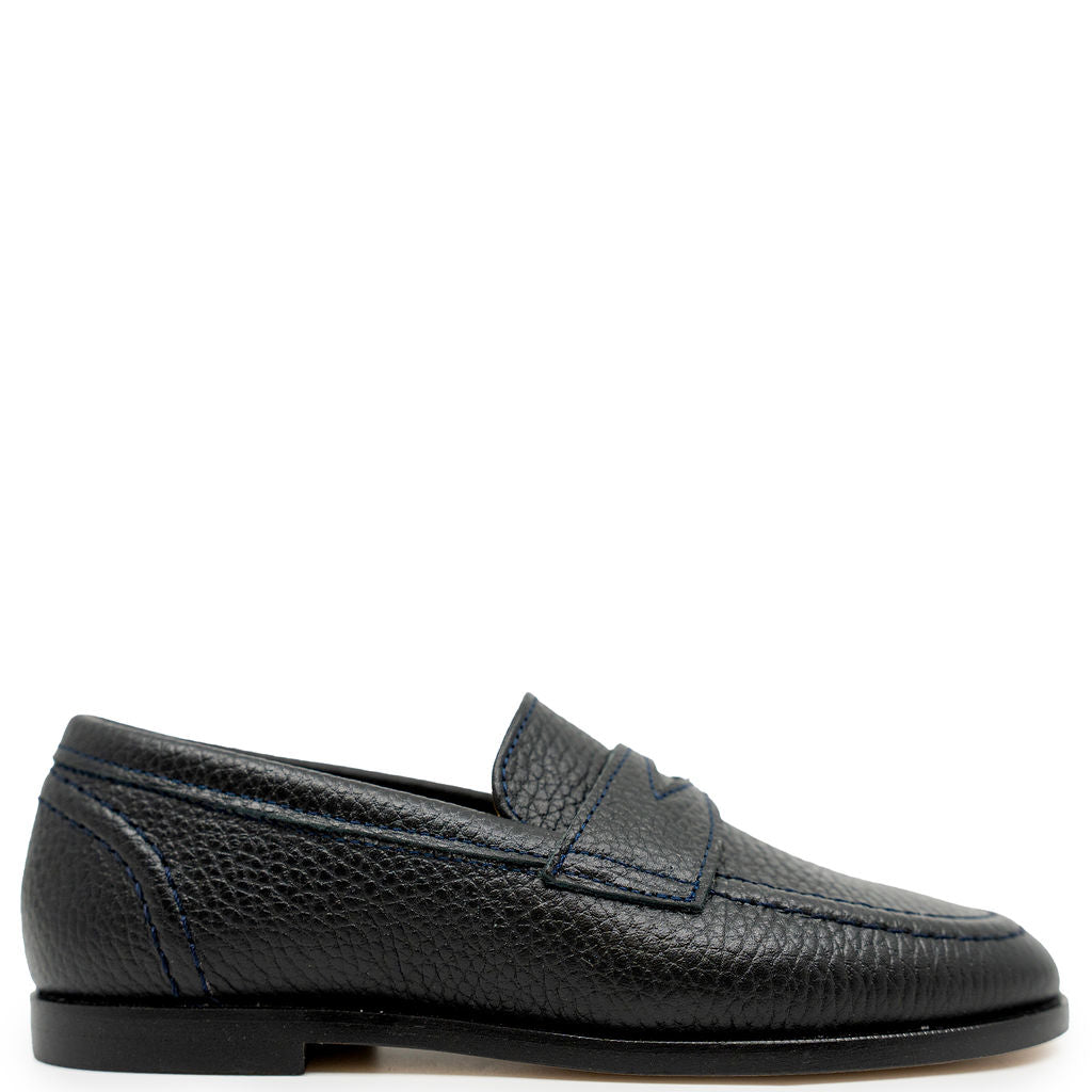 Spain+Co Navy Pebbled Penny Dress Loafer-Tassel Children Shoes