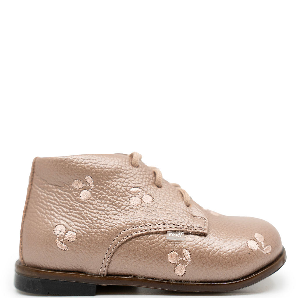 Emel Pink Cherry Baby Bootie-Tassel Children Shoes