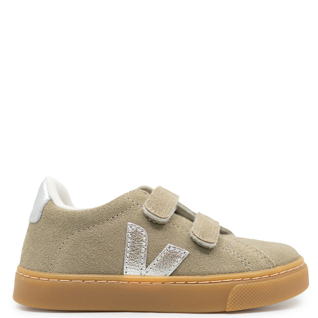 Veja Taupe Silver Velcro Sneaker-Tassel Children Shoes
