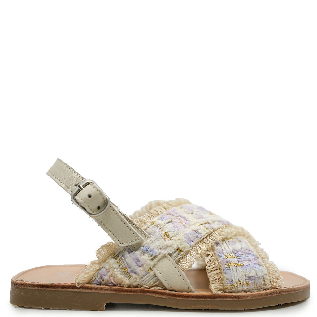 Manuela Lilac Chanel Criss Cross Sandal-Tassel Children Shoes