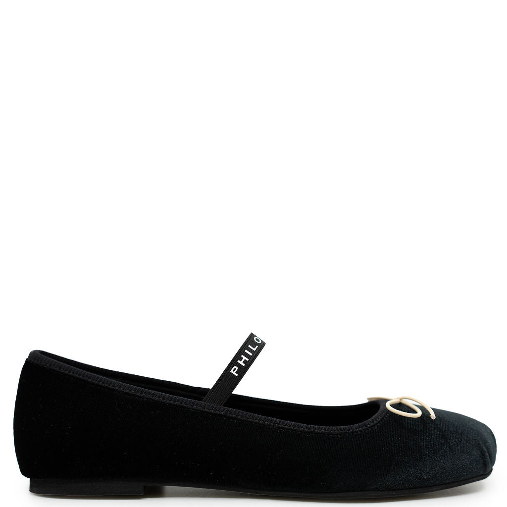 Philosophy Black Velvet Ballet Flat-Tassel Children Shoes