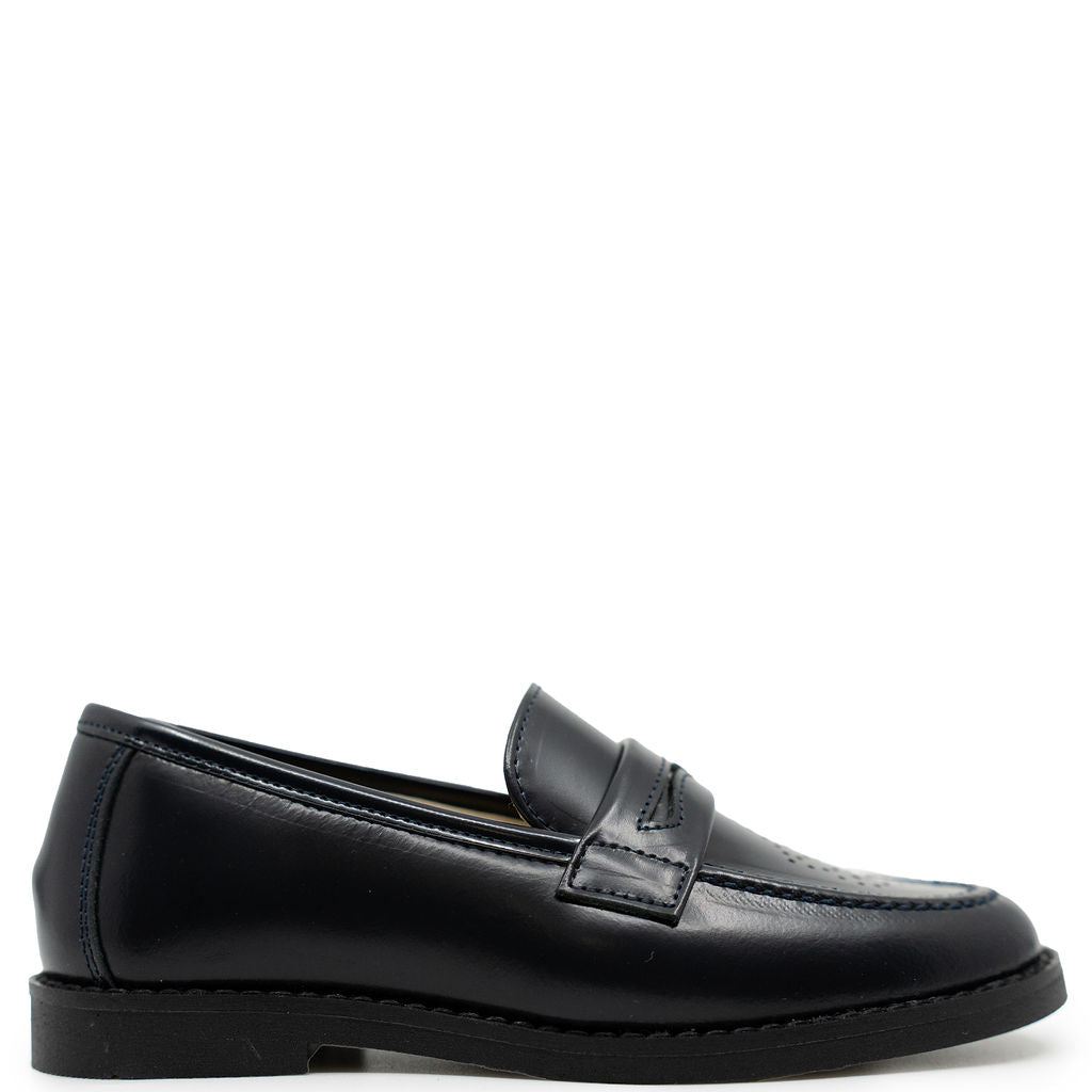 Blublonc Blue Perf Shine Loafer-Tassel Children Shoes