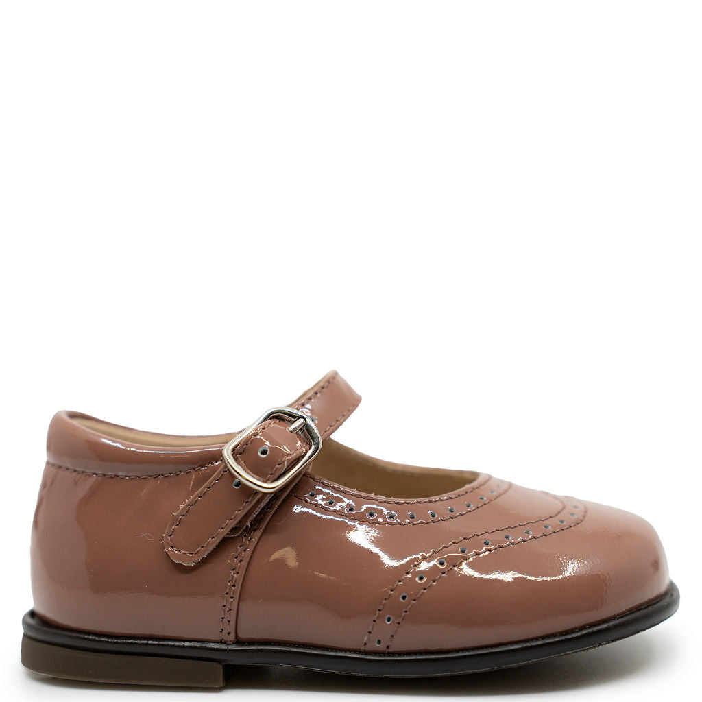 Beberlis Old Pink Patent Wingtip Baby Mary Jane-Tassel Children Shoes