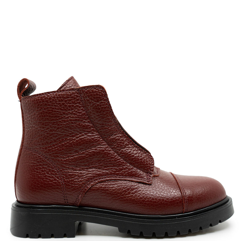 Blublonc Brick Pebbled Zipper Boot-Tassel Children Shoes