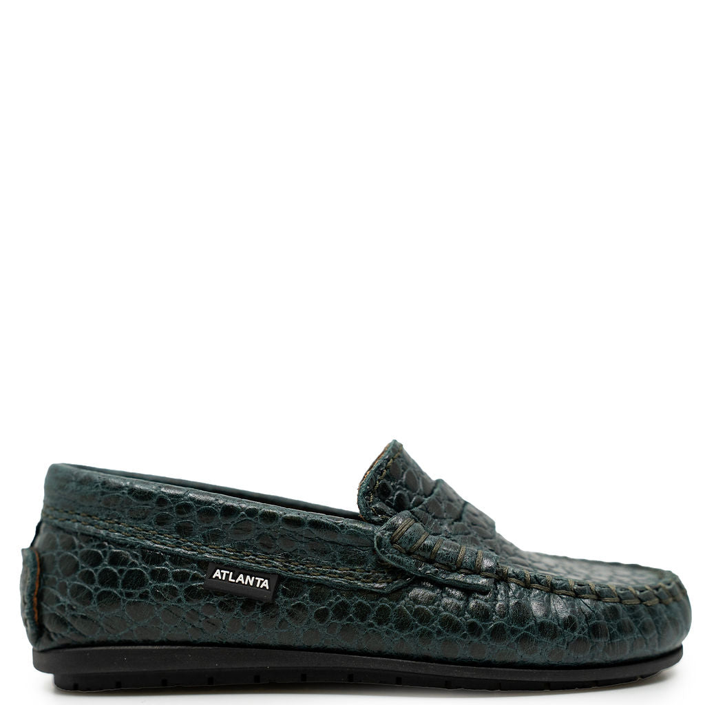 Atlanta Mocassin Petrol Croc Penny Loafer-Tassel Children Shoes