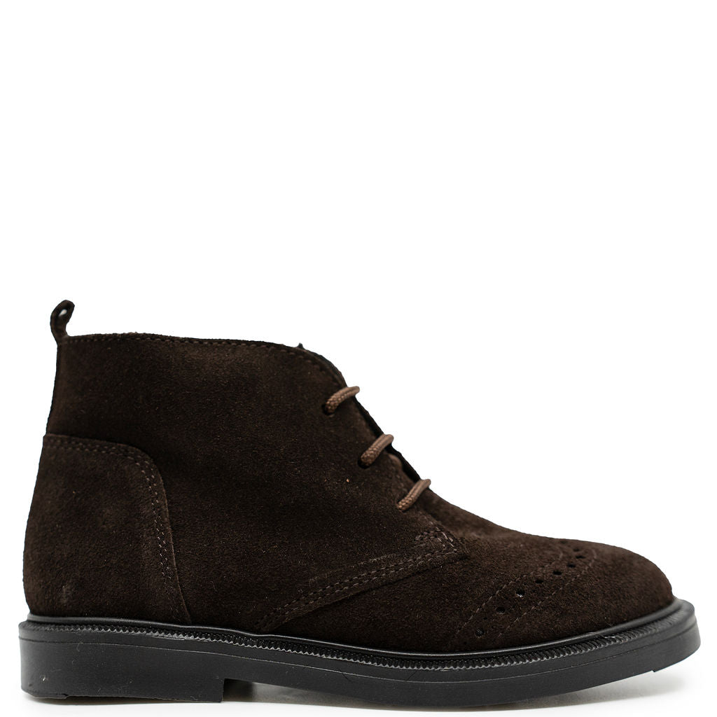 Blublonc Brown Suede Wingtip Dress Boot-Tassel Children Shoes