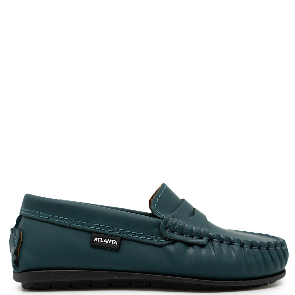 Atlanta Mocassin Blue Green Rubber Penny Loafer-Tassel Children Shoes