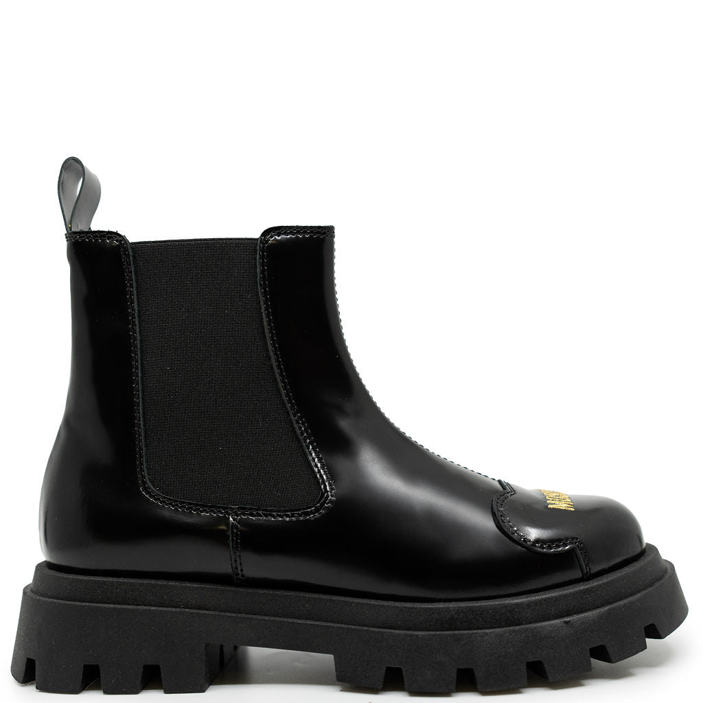 Moschino Black Florentic Bear Cap Boot-Tassel Children Shoes