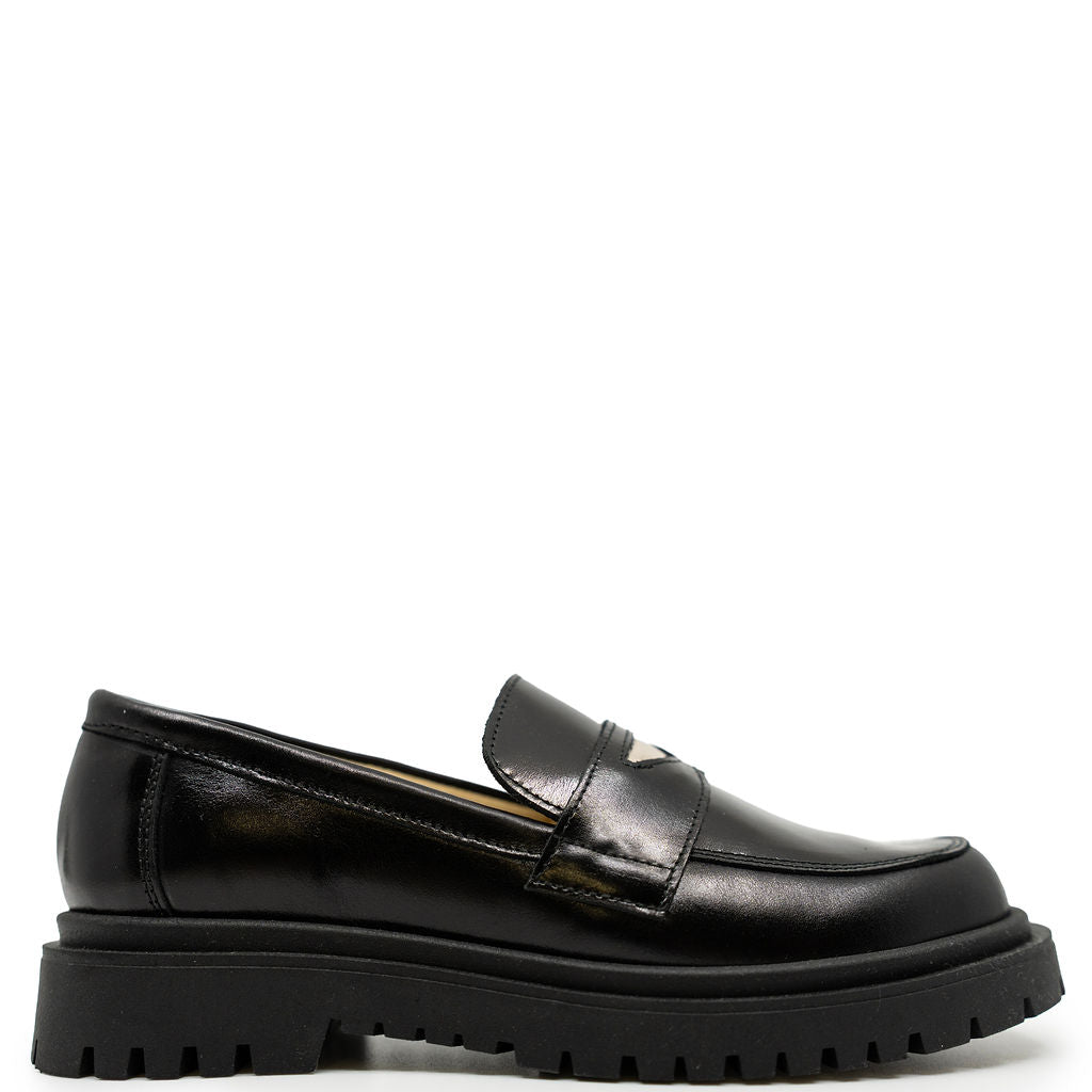 Andanines Black Chunky Penny Loafer-Tassel Children Shoes